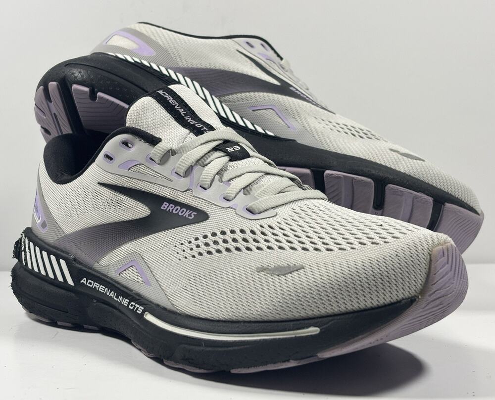 Brooks Adrenaline GTS 23 Women’s 9 D Wide Running Shoes Gray Lilac 1203811D039